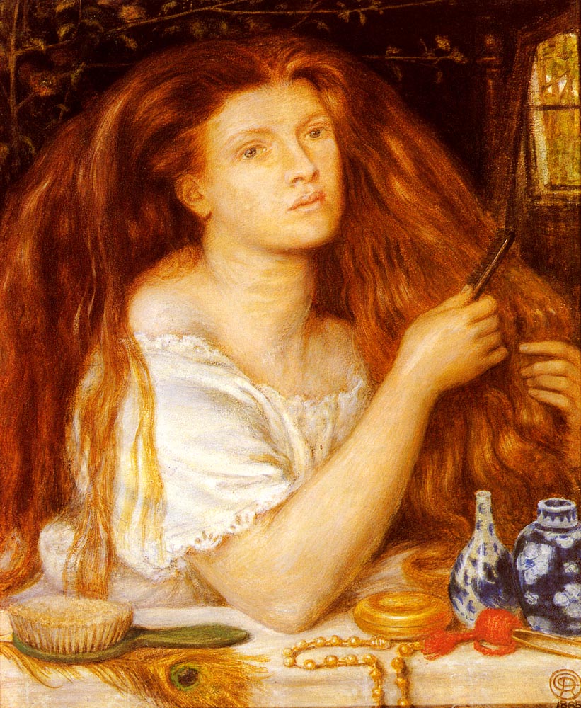 woman brushing her hair