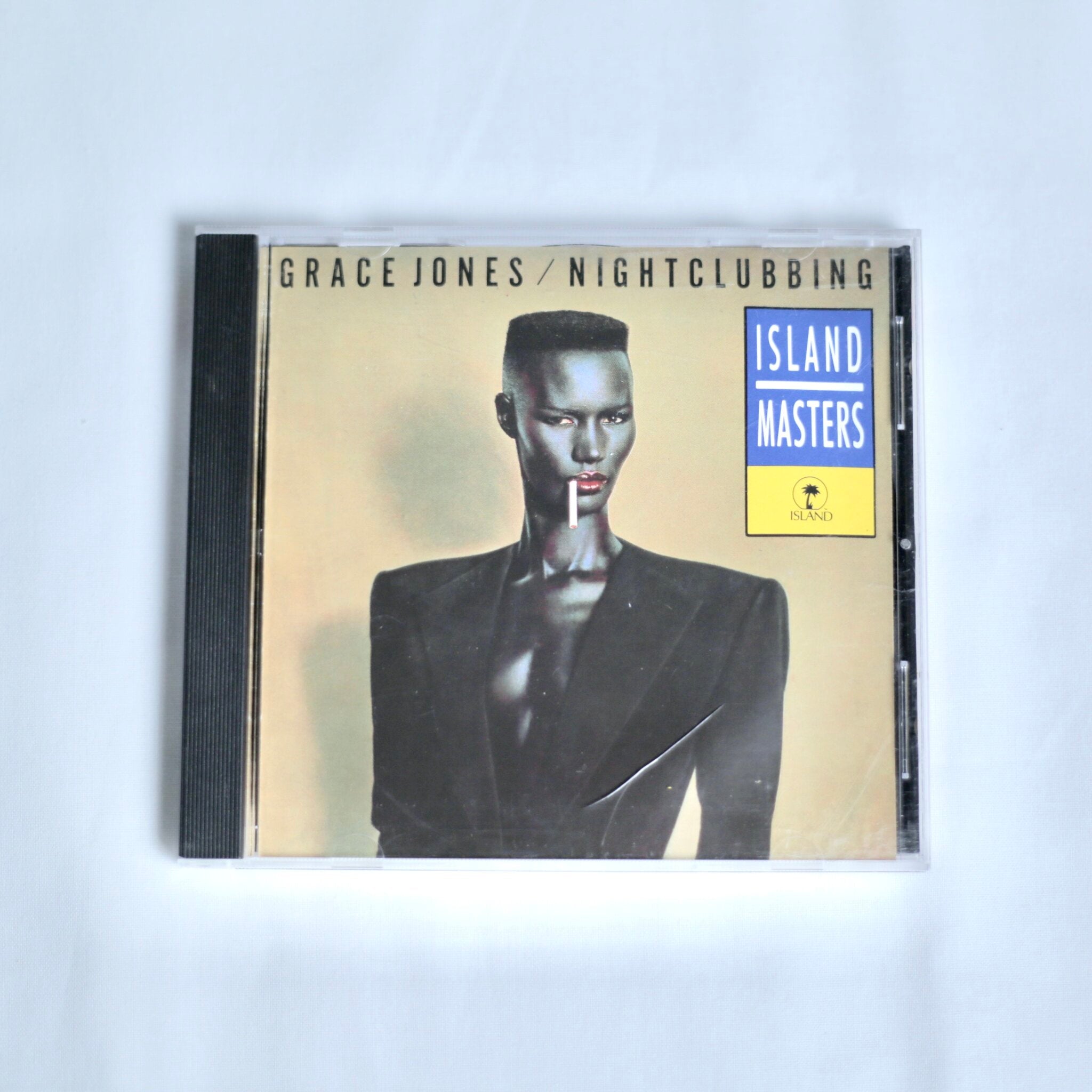 CD of 'Nightclubbing' by Grace Jones on an off white background