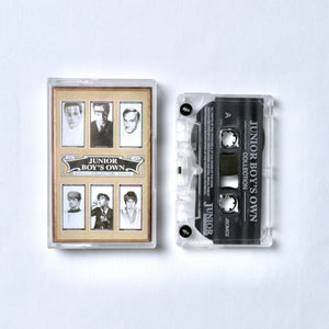 Cassette tape with 'Junior Boy's Own' branding on a white background