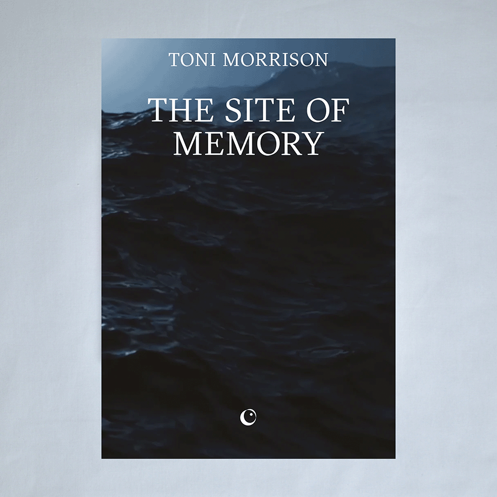Book cover of 'The Site of Memory' by Toni Morrison with a dark water background.