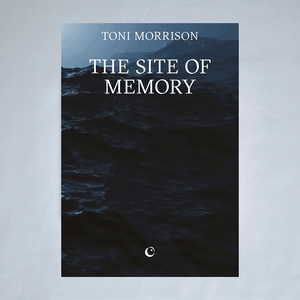 Book cover of 'The Site of Memory' by Toni Morrison with a dark water background.