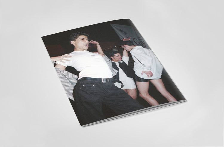 Back of book with a photograph of people dancing on a white background