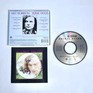 Van Morrison 'Astral Weeks' album with cover and CD on an off white background
